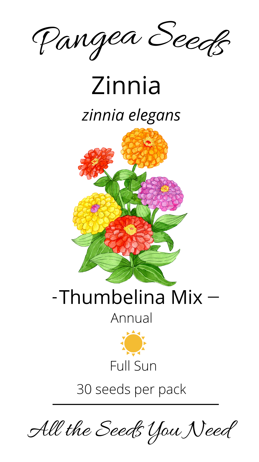 Thumbelina Mix Zinnia